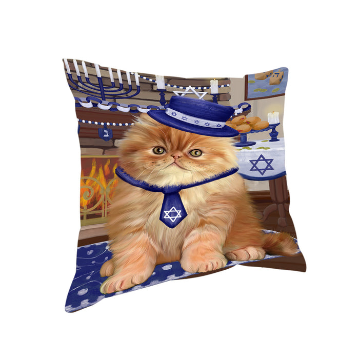 Happy Hanukkah Persian Cats Pillow with Top Quality High-Resolution Images - Ultra Soft Pet Pillows for Sleeping - Reversible & Comfort - Ideal Gift for Dog Lover - Cushion for Sofa Couch Bed - 100% Polyester
