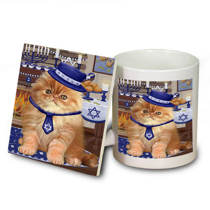 Happy Hanukkah Persian Cats Mug and Coaster Set MUC57480