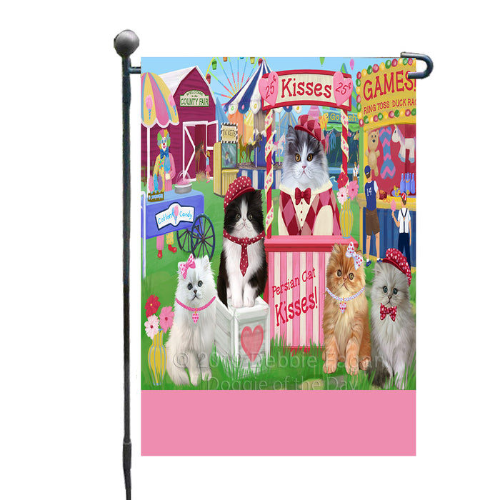 Personalized Carnival Kissing Booth Persian Cats Custom Garden Flag GFLG64301