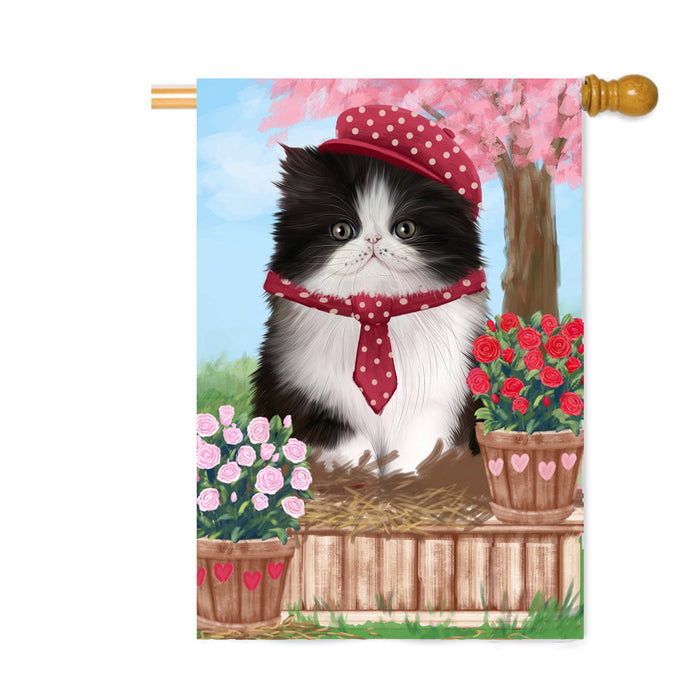 Personalized Rosie 25 Cent Kisses Persian Cat Custom House Flag FLG64905