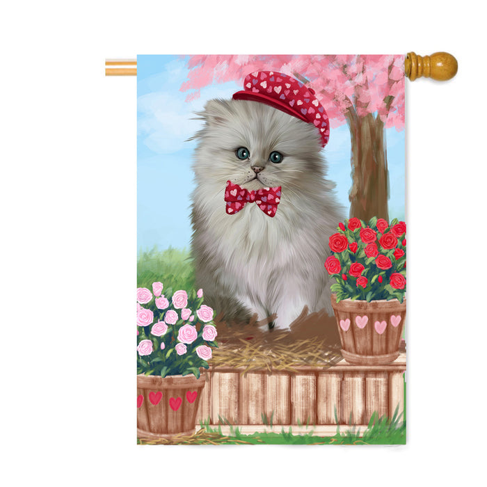 Personalized Rosie 25 Cent Kisses Persian Cat Custom House Flag FLG64906