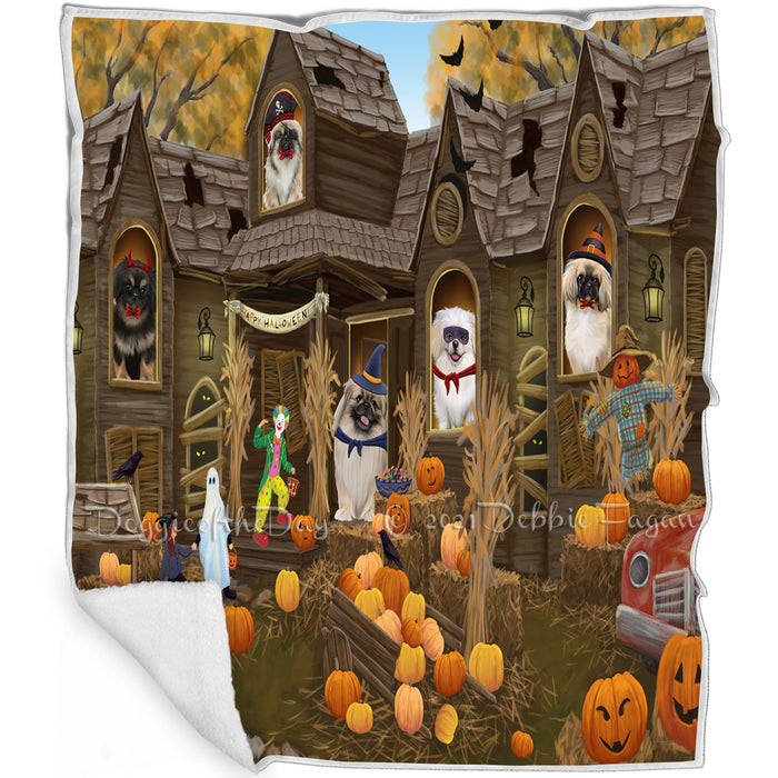 Haunted House Halloween Trick or Treat Persian Cats Blanket BLNKT93297