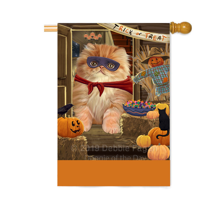 Personalized Enter at Own Risk Trick or Treat Halloween Persian Cat Custom House Flag FLG-DOTD-A59717