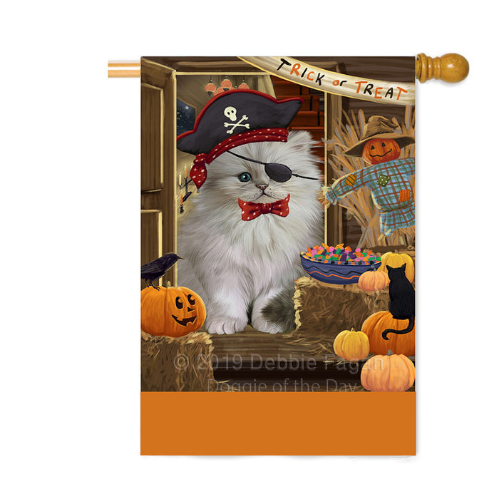 Personalized Enter at Own Risk Trick or Treat Halloween Persian Cat Custom House Flag FLG-DOTD-A59718
