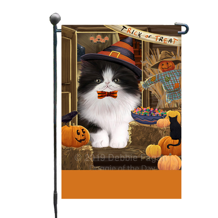 Personalized Enter at Own Risk Trick or Treat Halloween Persian Cat Custom Garden Flags GFLG-DOTD-A59664