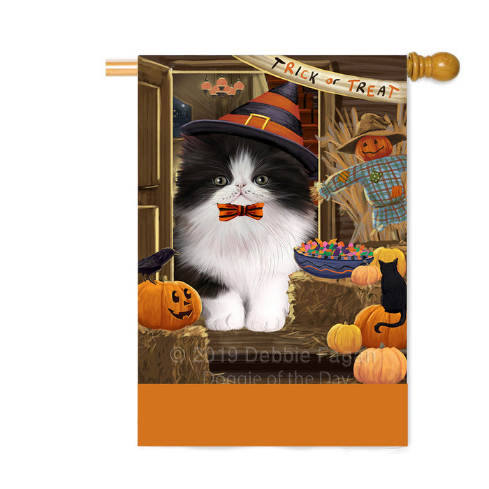 Personalized Enter at Own Risk Trick or Treat Halloween Persian Cat Custom House Flag FLG-DOTD-A59720