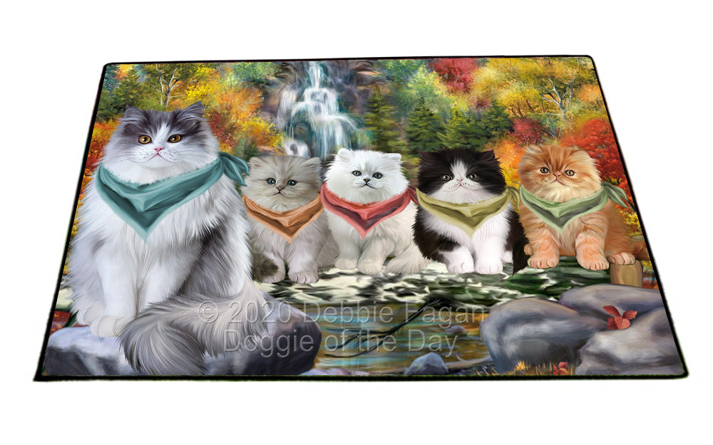 Scenic Waterfall Persian Cats Floormat FLMS55987