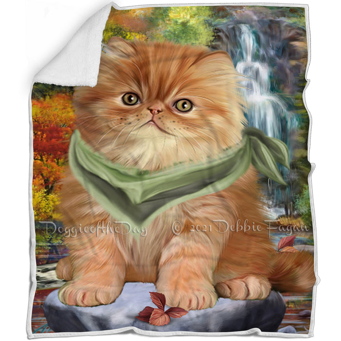 Scenic Waterfall Persian Cat Blanket BLNKT142572