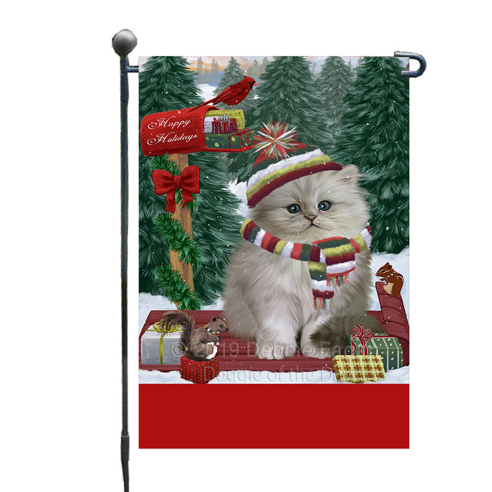 Personalized Merry Christmas Woodland Sled  Persian Cat Custom Garden Flags GFLG-DOTD-A61643