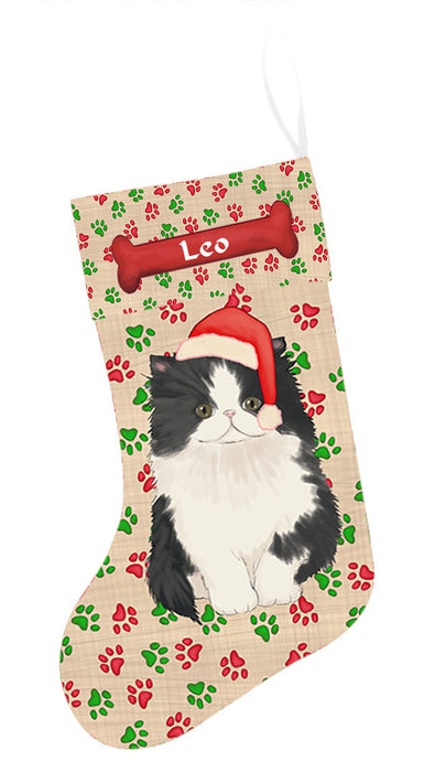 Pet Name Personalized Christmas Paw Print Persian Cats Stocking