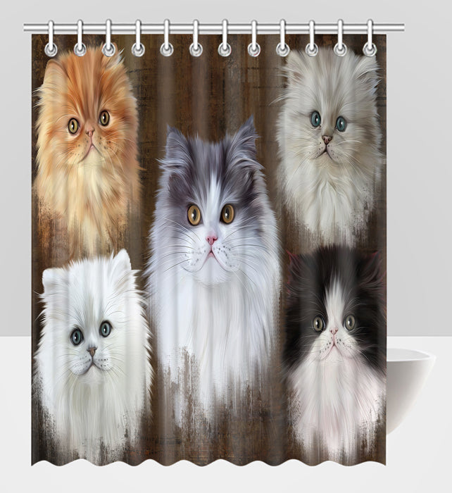 Rustic Persian Cats Shower Curtain
