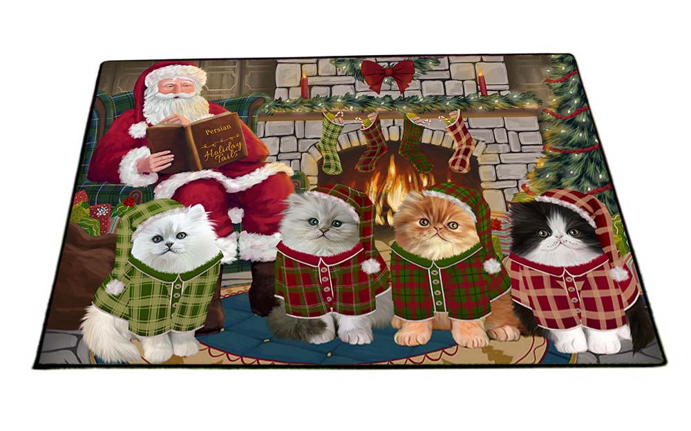 Christmas Cozy Holiday Tails Persian Cats Floormat FLMS52713