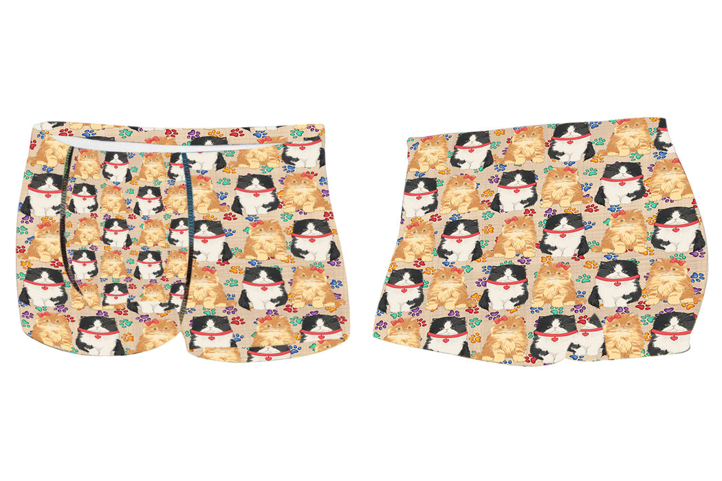 Rainbow Paw Print Persian Cats RedMen's All Over Print Boxer Briefs