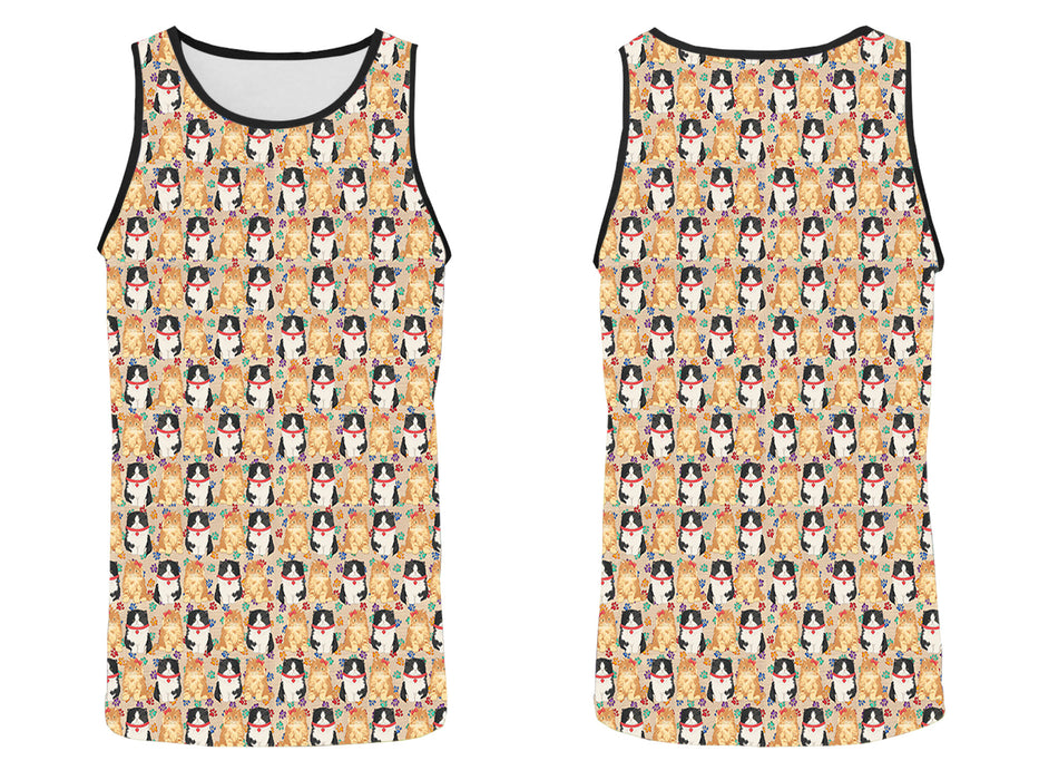 Rainbow Paw Print Persian Cats Red All Over Print   Men's Tank Top