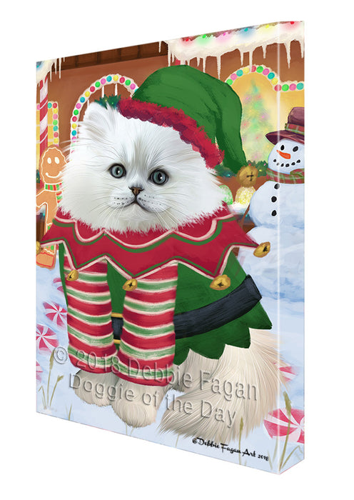 Christmas Gingerbread House Candyfest Persian Cat Canvas Print Wall Art Décor CVS130454