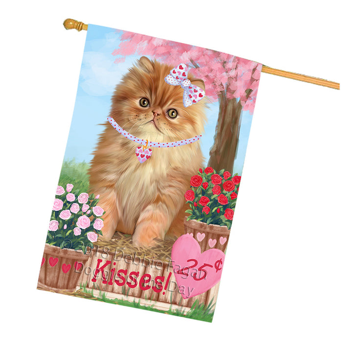 Rosie 25 Cent Kisses Persian Cat House Flag FLG56667
