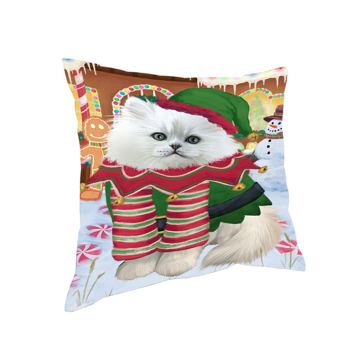 Christmas Gingerbread House Candyfest Persian Cat Pillow PIL80172