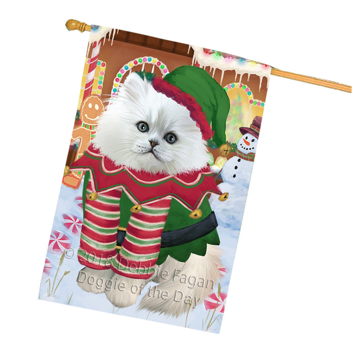 Christmas Gingerbread House Candyfest Persian Cat House Flag FLG57154