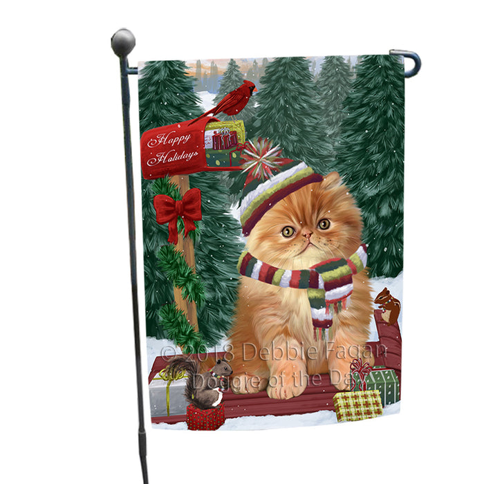 Merry Christmas Woodland Sled Persian Cat Garden Flag GFLG55278