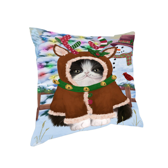 Christmas Gingerbread House Candyfest Persian Cat Pillow PIL80176