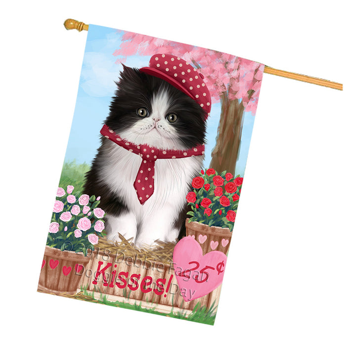 Rosie 25 Cent Kisses Persian Cat House Flag FLG56668