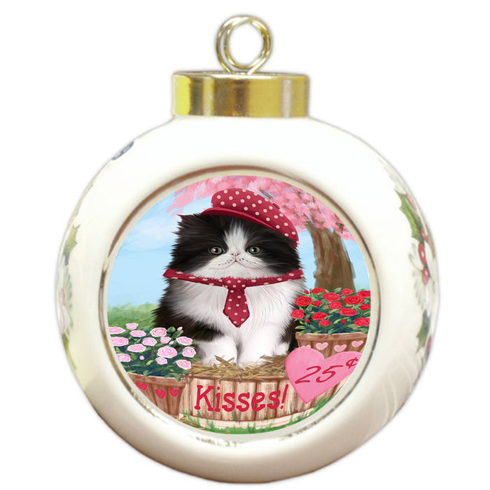 Rosie 25 Cent Kisses Persian Cat Round Ball Christmas Ornament RBPOR56340