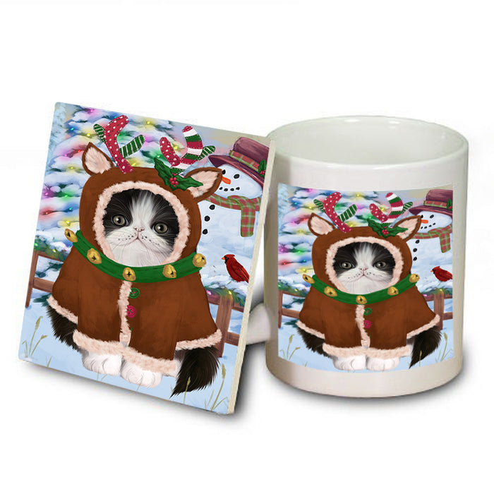 Christmas Gingerbread House Candyfest Persian Cat Mug and Coaster Set MUC56463
