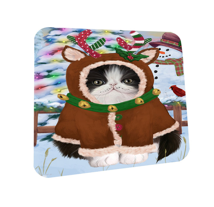 Christmas Gingerbread House Candyfest Persian Cat Coasters Set of 4 CST56429
