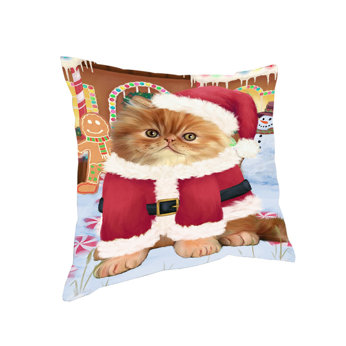 Christmas Gingerbread House Candyfest Persian Cat Pillow PIL80180