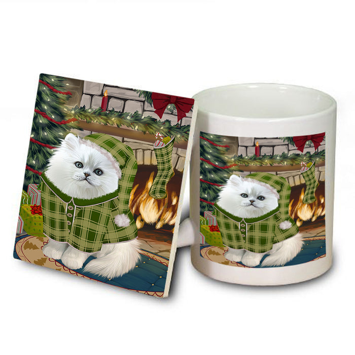 The Stocking was Hung Persian Cat Mug and Coaster Set MUC55548