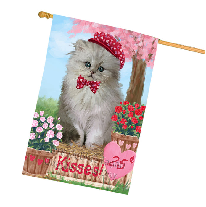 Rosie 25 Cent Kisses Persian Cat House Flag FLG56669