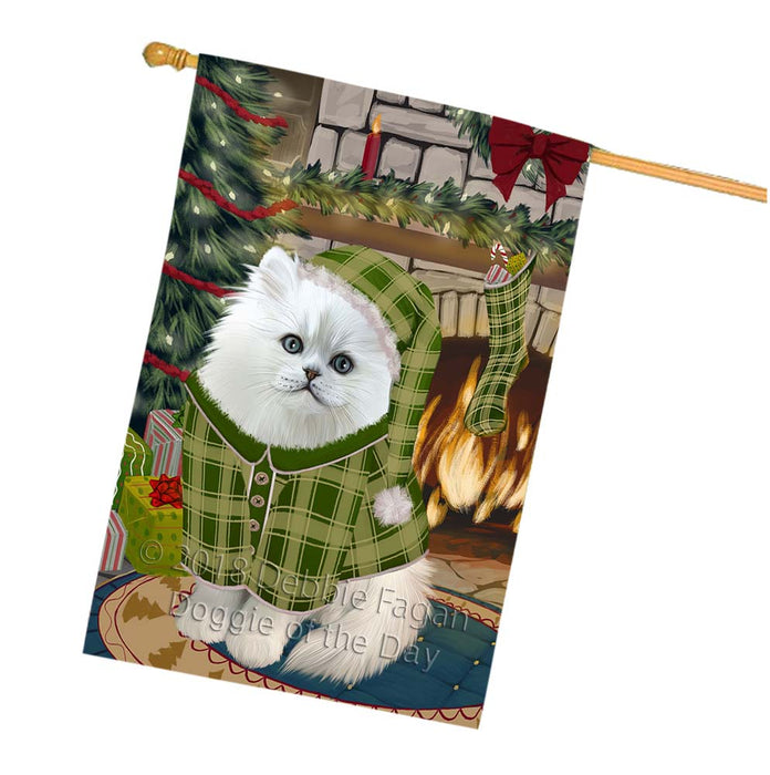 The Stocking was Hung Persian Cat House Flag FLG55985