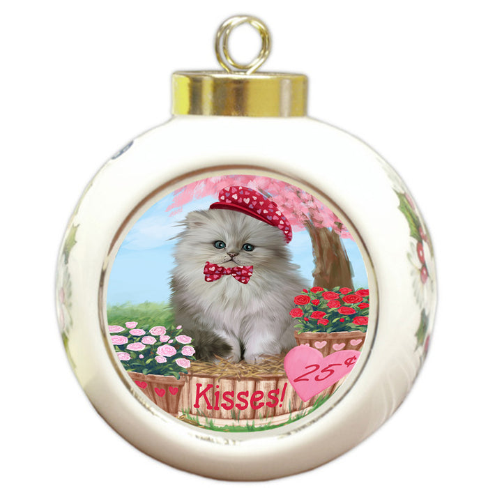 Rosie 25 Cent Kisses Persian Cat Round Ball Christmas Ornament RBPOR56341