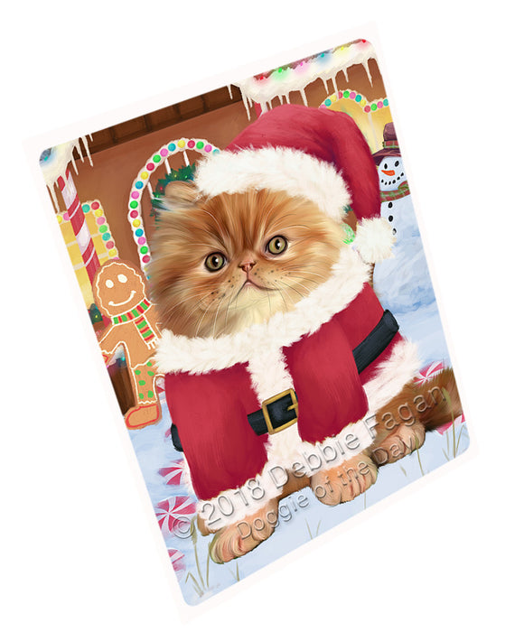 Christmas Gingerbread House Candyfest Persian Cat Magnet MAG74553 (Small 5.5" x 4.25")
