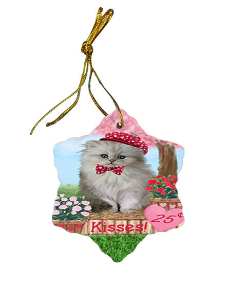 Rosie 25 Cent Kisses Persian Cat Star Porcelain Ornament SPOR56341