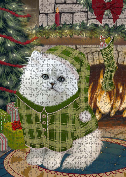 The Stocking was Hung Persian Cat Puzzle with Photo Tin PUZL90428