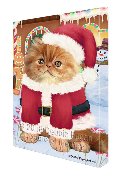 Christmas Gingerbread House Candyfest Persian Cat Canvas Print Wall Art Décor CVS130472