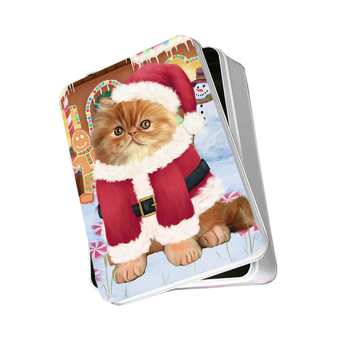 Christmas Gingerbread House Candyfest Persian Cat Photo Storage Tin PITN56415