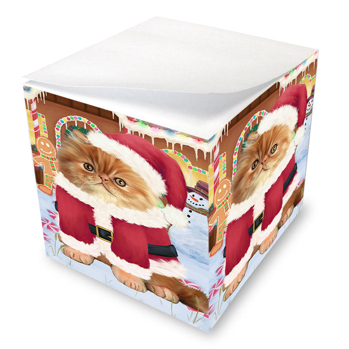 Christmas Gingerbread House Candyfest Persian Cat Note Cube NOC54544