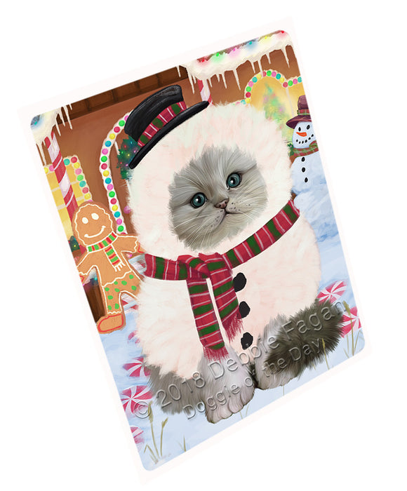 Christmas Gingerbread House Candyfest Persian Cat Magnet MAG74556 (Small 5.5" x 4.25")