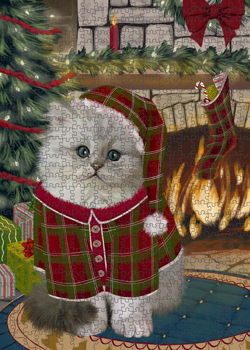 The Stocking was Hung Persian Cat Puzzle with Photo Tin PUZL90432