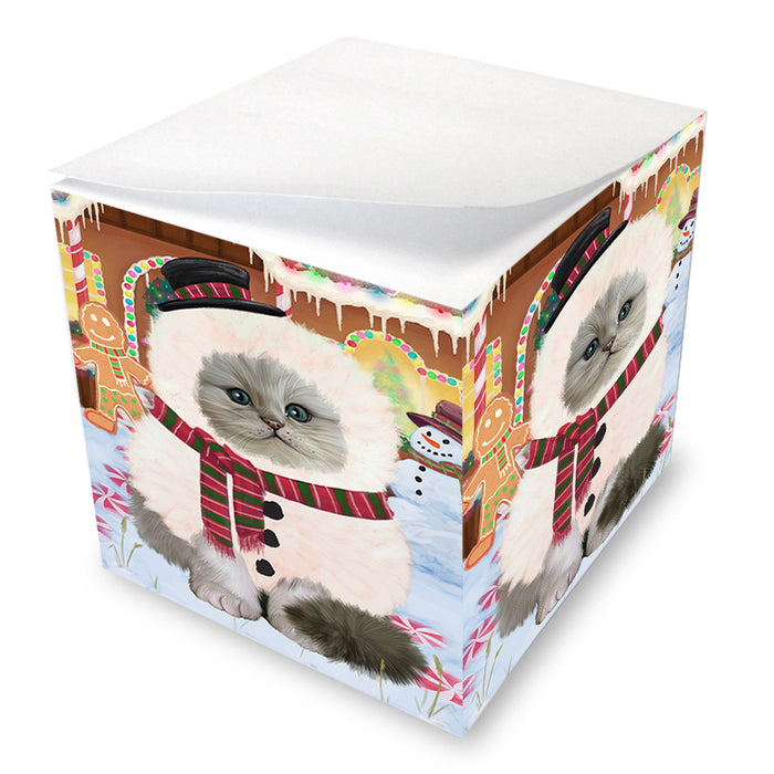 Christmas Gingerbread House Candyfest Persian Cat Note Cube NOC54545