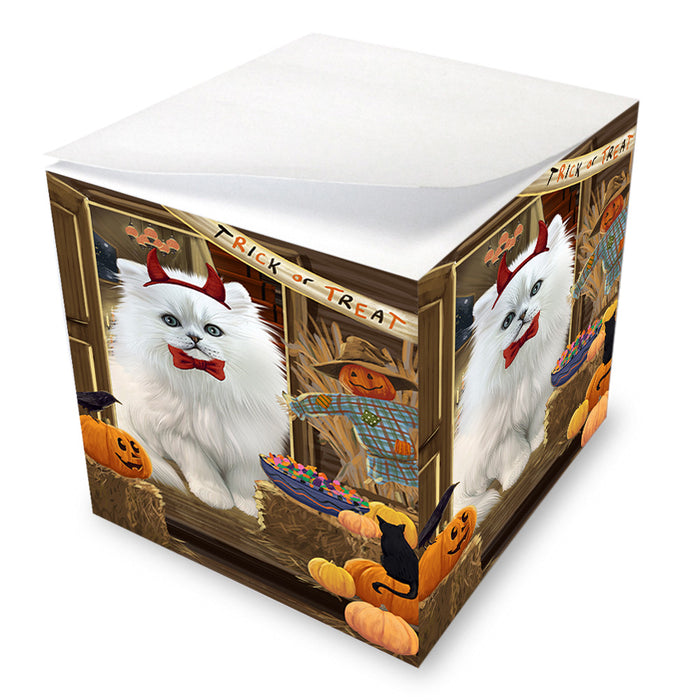 Enter at Own Risk Trick or Treat Halloween Persian Cat Note Cube NOC53212