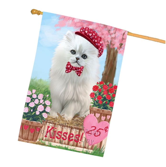 Rosie 25 Cent Kisses Persian Cat House Flag FLG56670