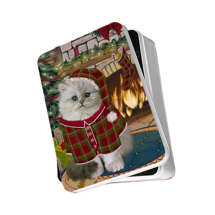 The Stocking was Hung Persian Cat Photo Storage Tin PITN55500