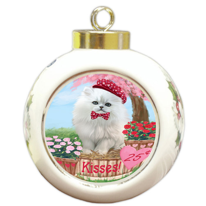 Rosie 25 Cent Kisses Persian Cat Round Ball Christmas Ornament RBPOR56342