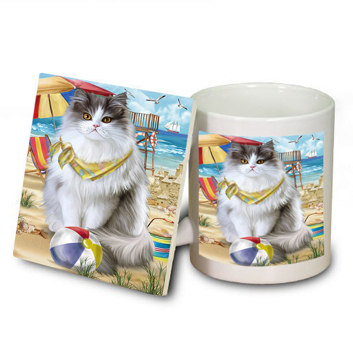 Pet Friendly Beach Persian Cat Mug and Coaster Set MUC54170