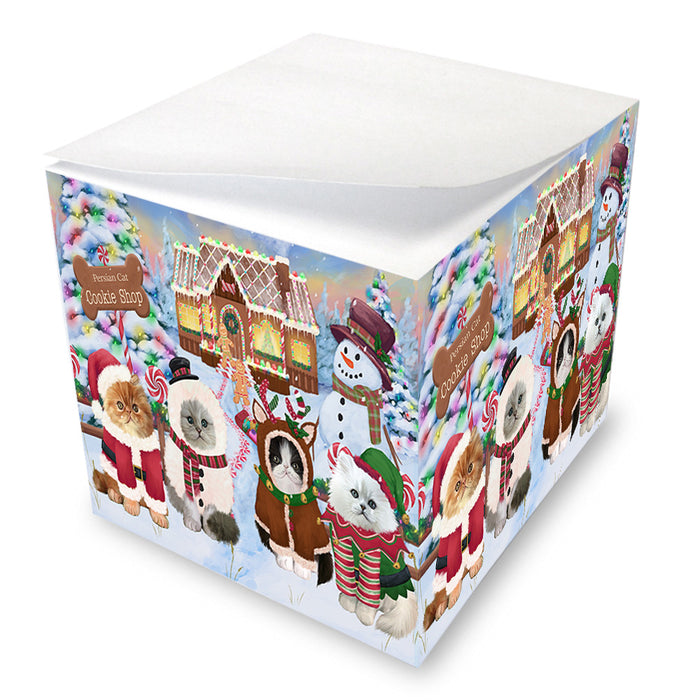 Holiday Gingerbread Cookie Shop Persian Cats Note Cube NOC54580