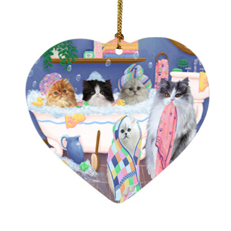 Rub A Dub Dogs In A Tub Persian Cats Heart Christmas Ornament HPOR57163