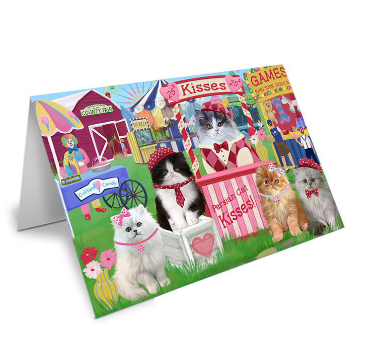 Carnival Kissing Booth Persian Cats Handmade Artwork Assorted Pets Greeting Cards and Note Cards with Envelopes for All Occasions and Holiday Seasons GCD72251